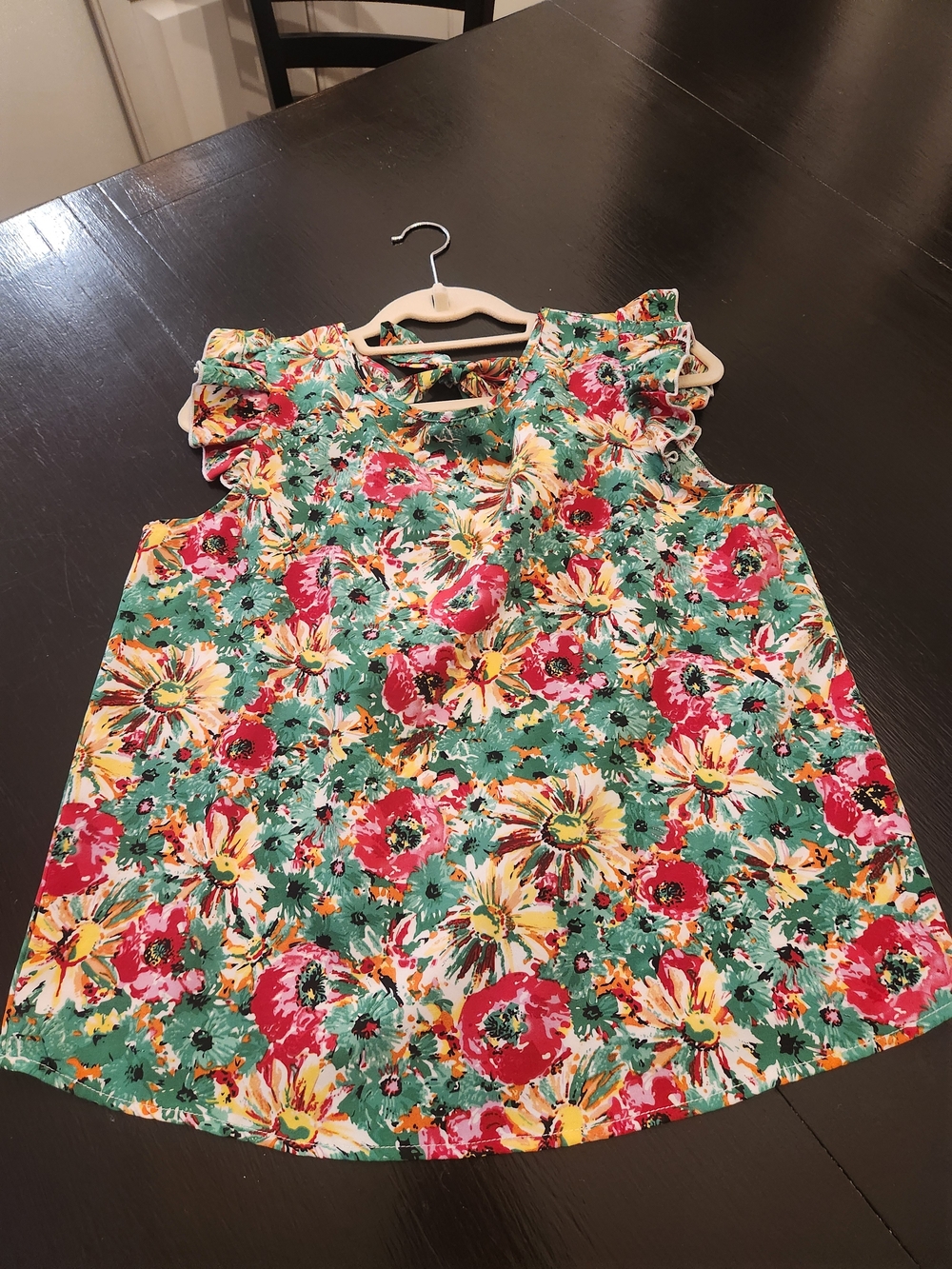 Floral Ruffle Sleeve Women's Blouses